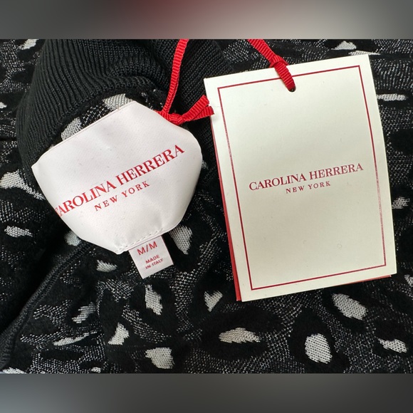 Carolina Herrera Leopard Jacquard Turtleneck Midi Dress - Picture 7 of 7